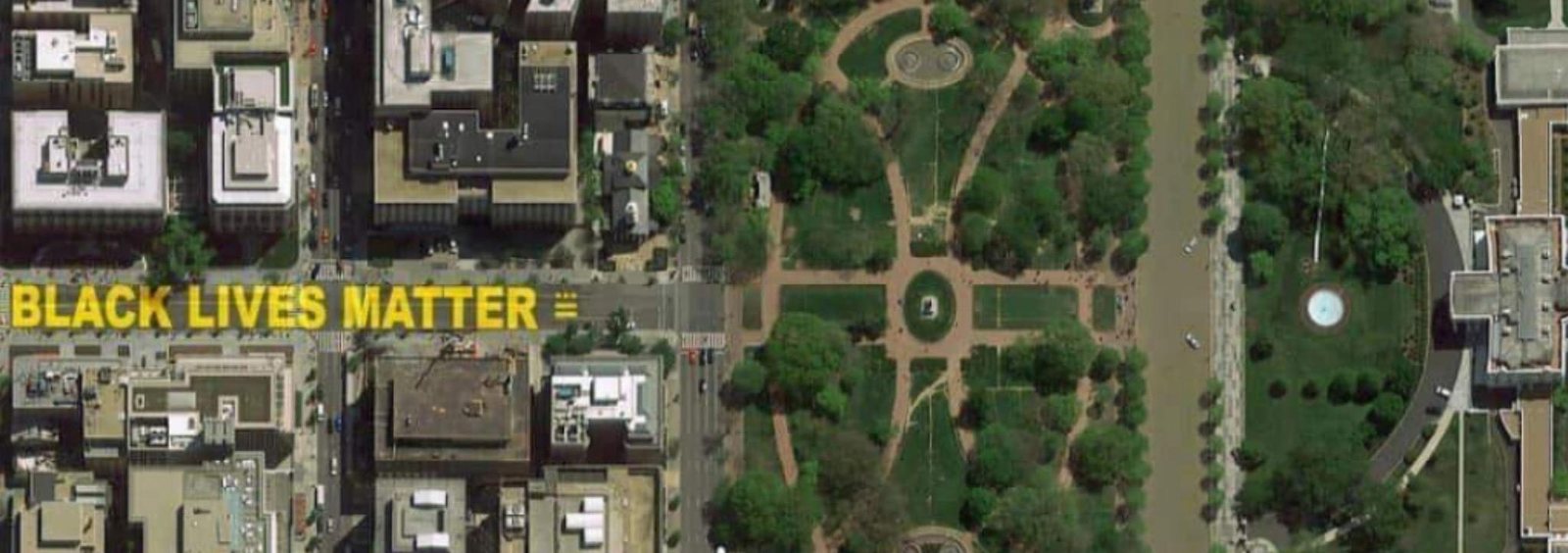 Black Lives Matter Plaza, Washington DC, from above